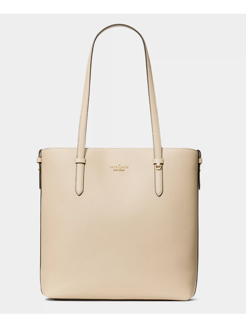 New Kate Spade Juliette Pebble Leather Medium Tote Light Sand